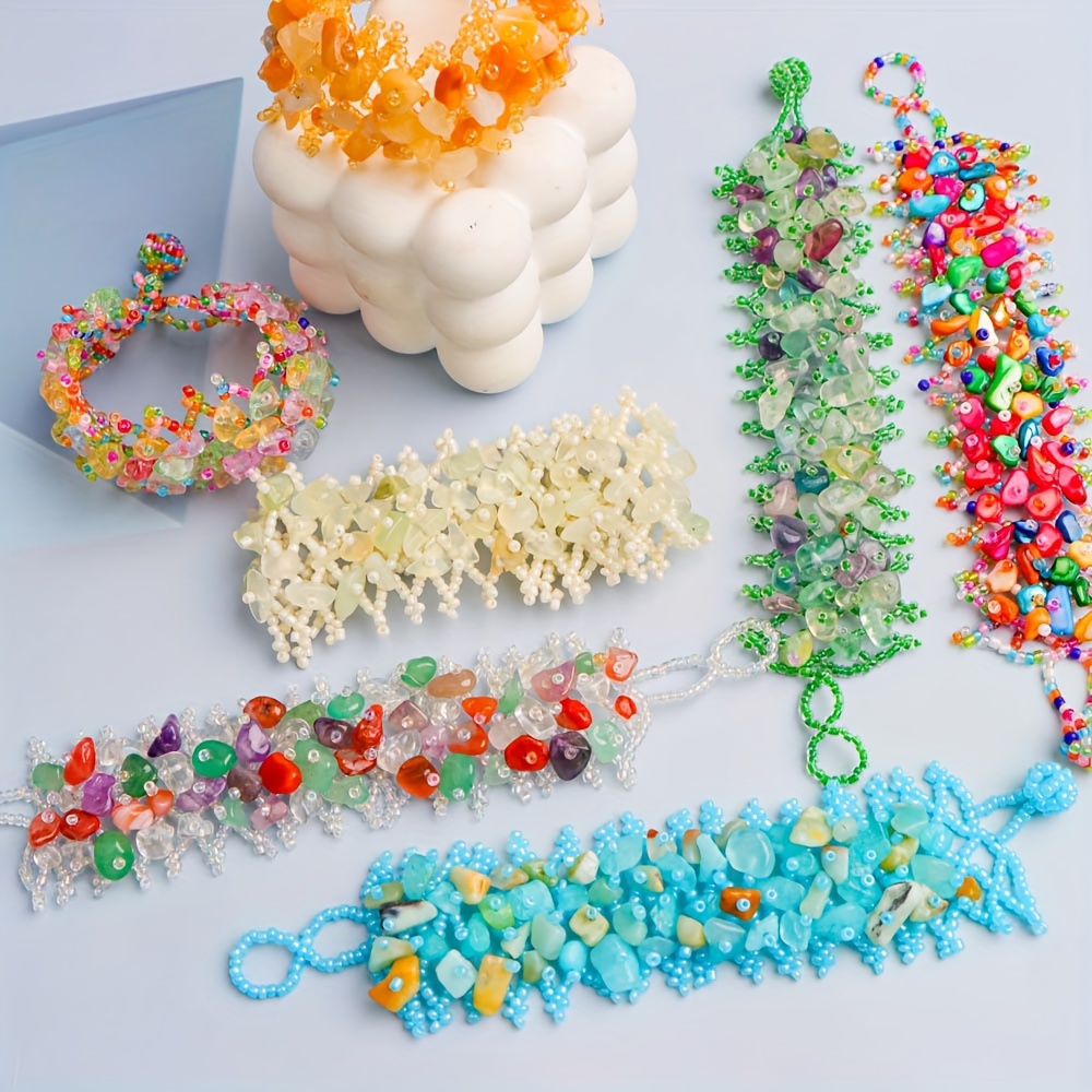 Bohemian Stone Bracelet 3pcs Pack Ethnic Style Adjustable Elastic Bead